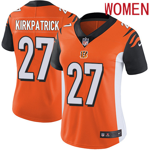 2019 Women Cincinnati Bengals #27 Kirkpatrick Orange Nike Vapor Untouchable Limited NFL Jersey